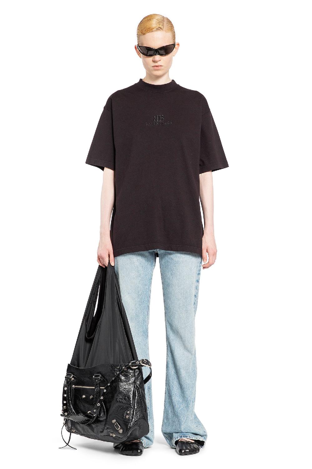 Antonioli BALENCIAGA WOMAN BLACK T-SHIRTS & TANK TOPS