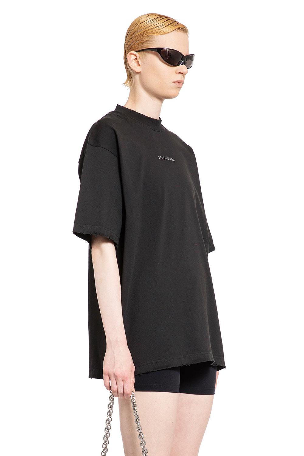 Antonioli BALENCIAGA WOMAN BLACK T-SHIRTS & TANK TOPS