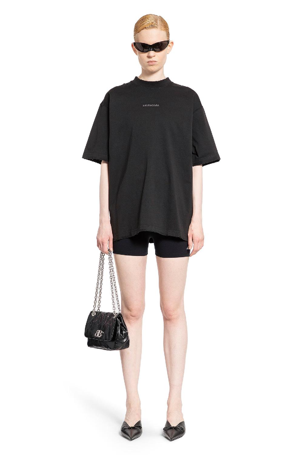 Antonioli BALENCIAGA WOMAN BLACK T-SHIRTS & TANK TOPS