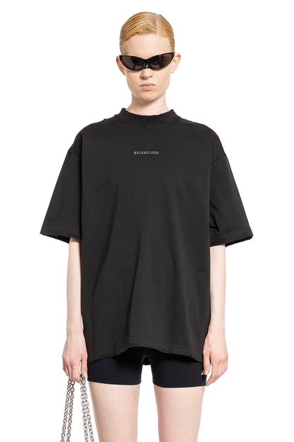 Antonioli BALENCIAGA WOMAN BLACK T-SHIRTS & TANK TOPS