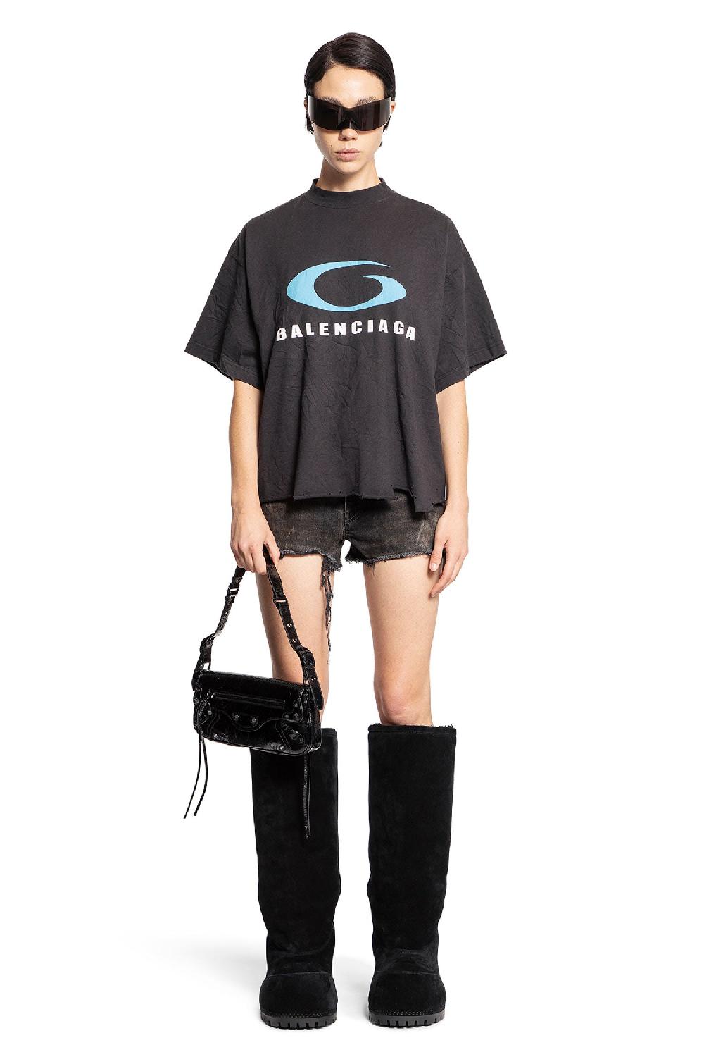 Antonioli BALENCIAGA WOMAN BLACK T-SHIRTS & TANK TOPS