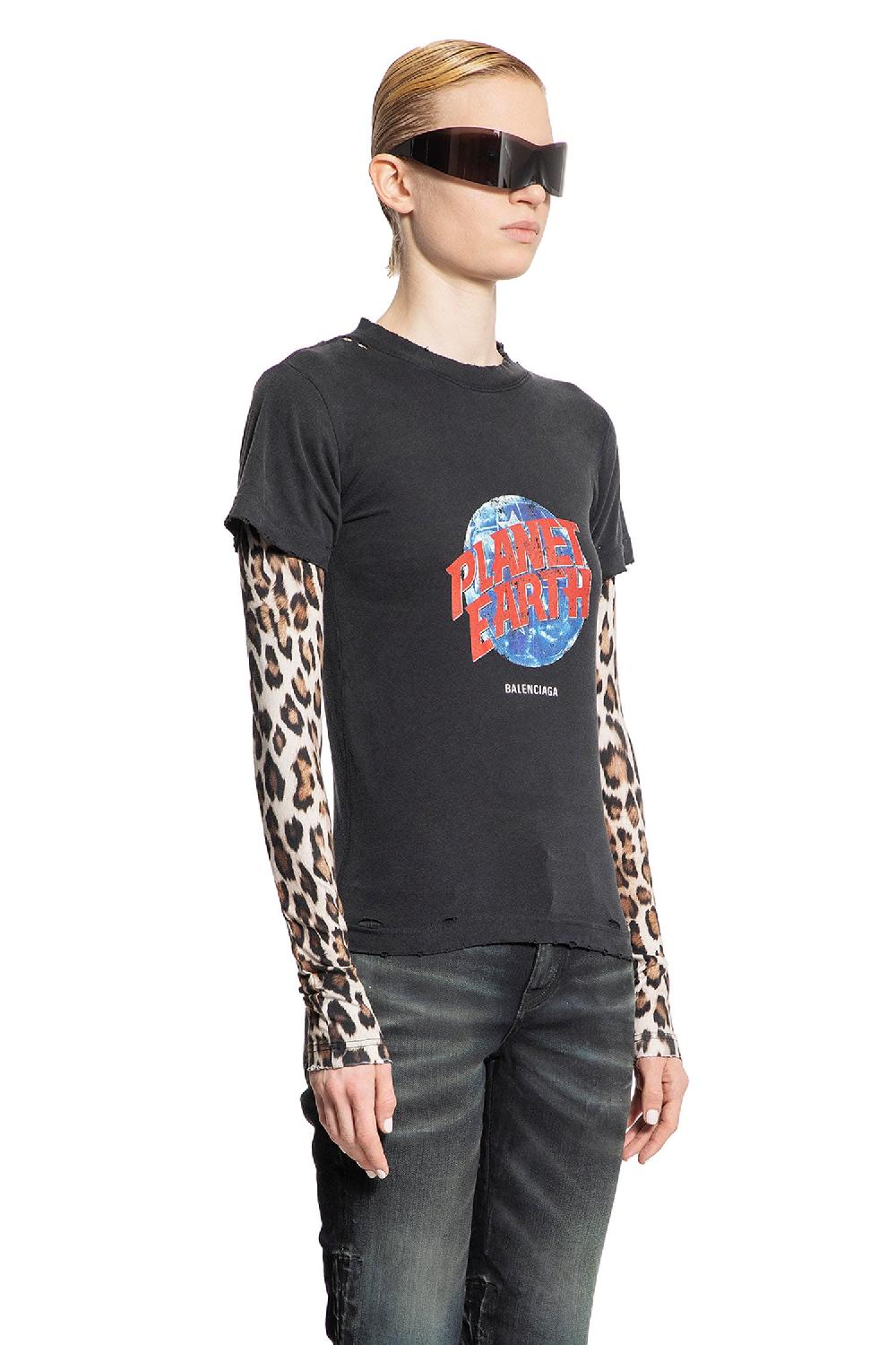 Antonioli BALENCIAGA WOMAN BLACK T-SHIRTS & TANK TOPS