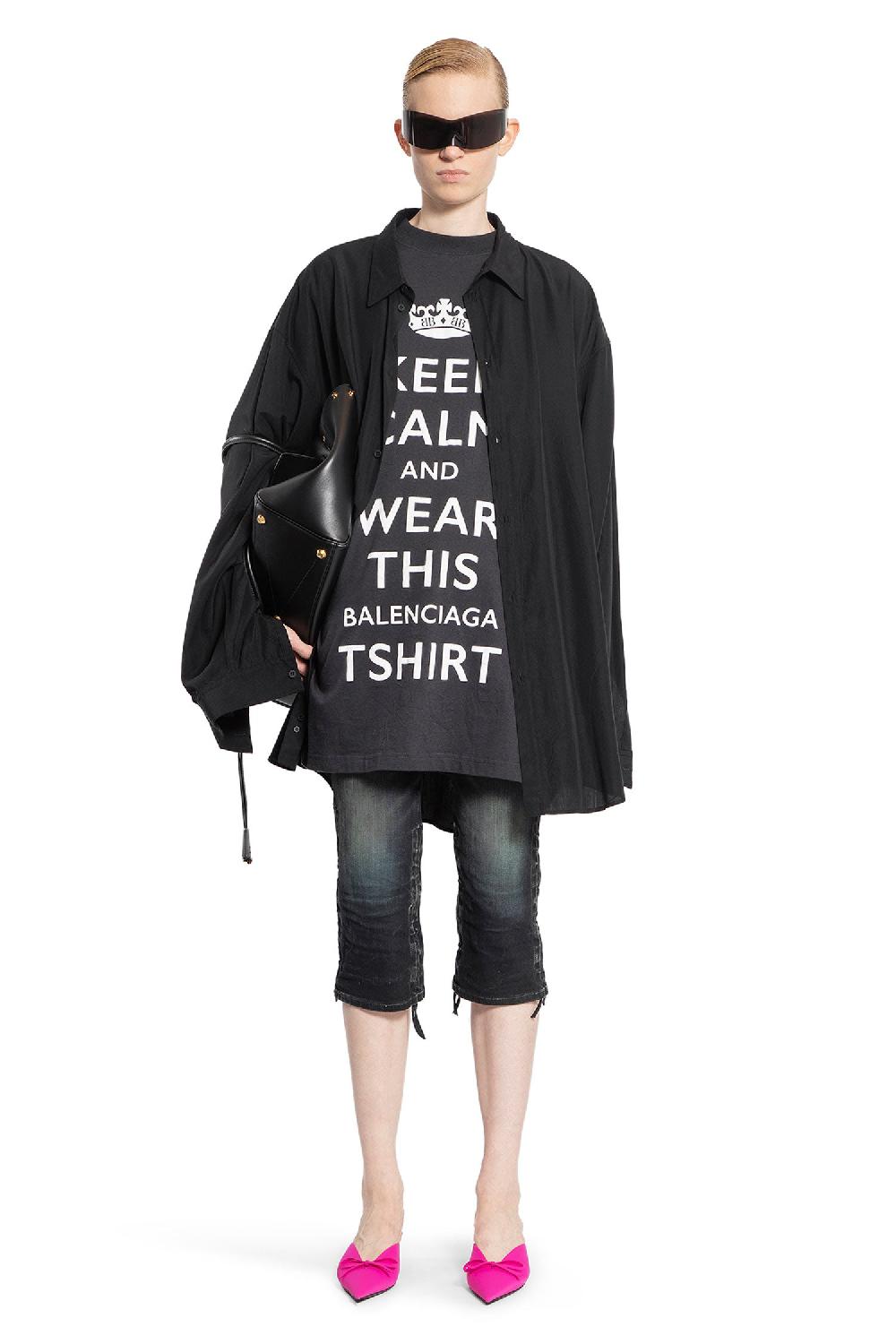 Antonioli BALENCIAGA WOMAN BLACK T-SHIRTS & TANK TOPS