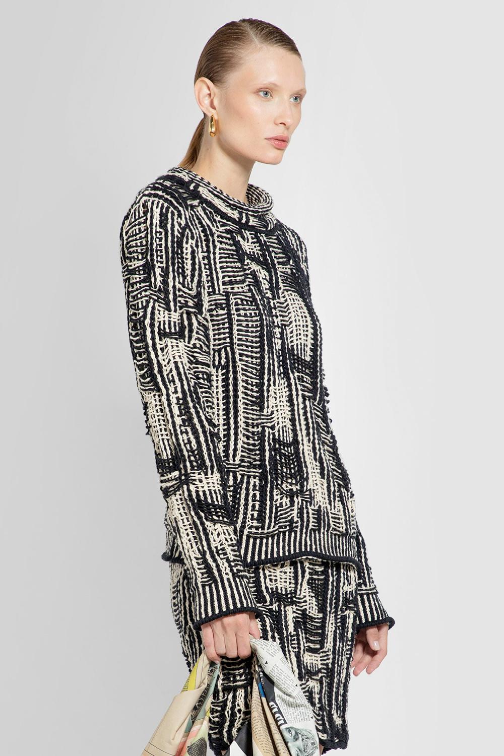 Antonioli BOTTEGA VENETA WOMAN BLACK&WHITE KNITWEAR