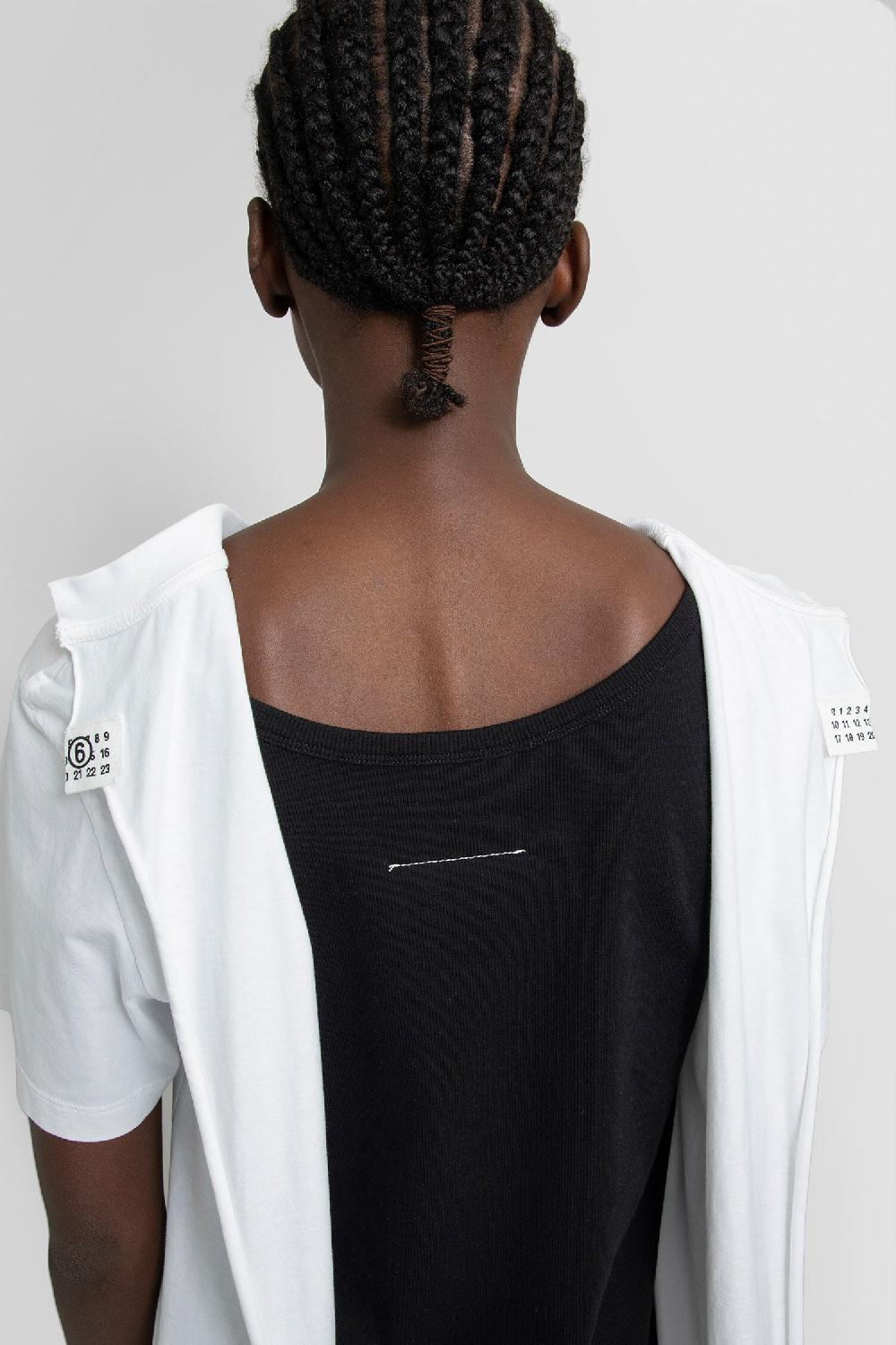Antonioli MM6 MAISON MARGIELA WOMAN BLACK&WHITE T-SHIRTS & TANK TOPS