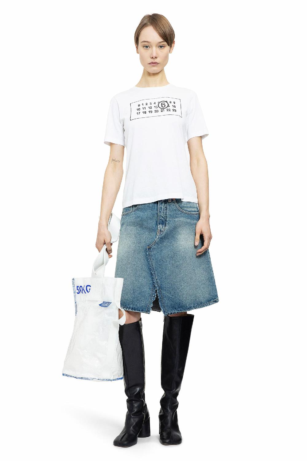 Antonioli MM6 MAISON MARGIELA WOMAN WHITE T-SHIRTS & TANK TOPS