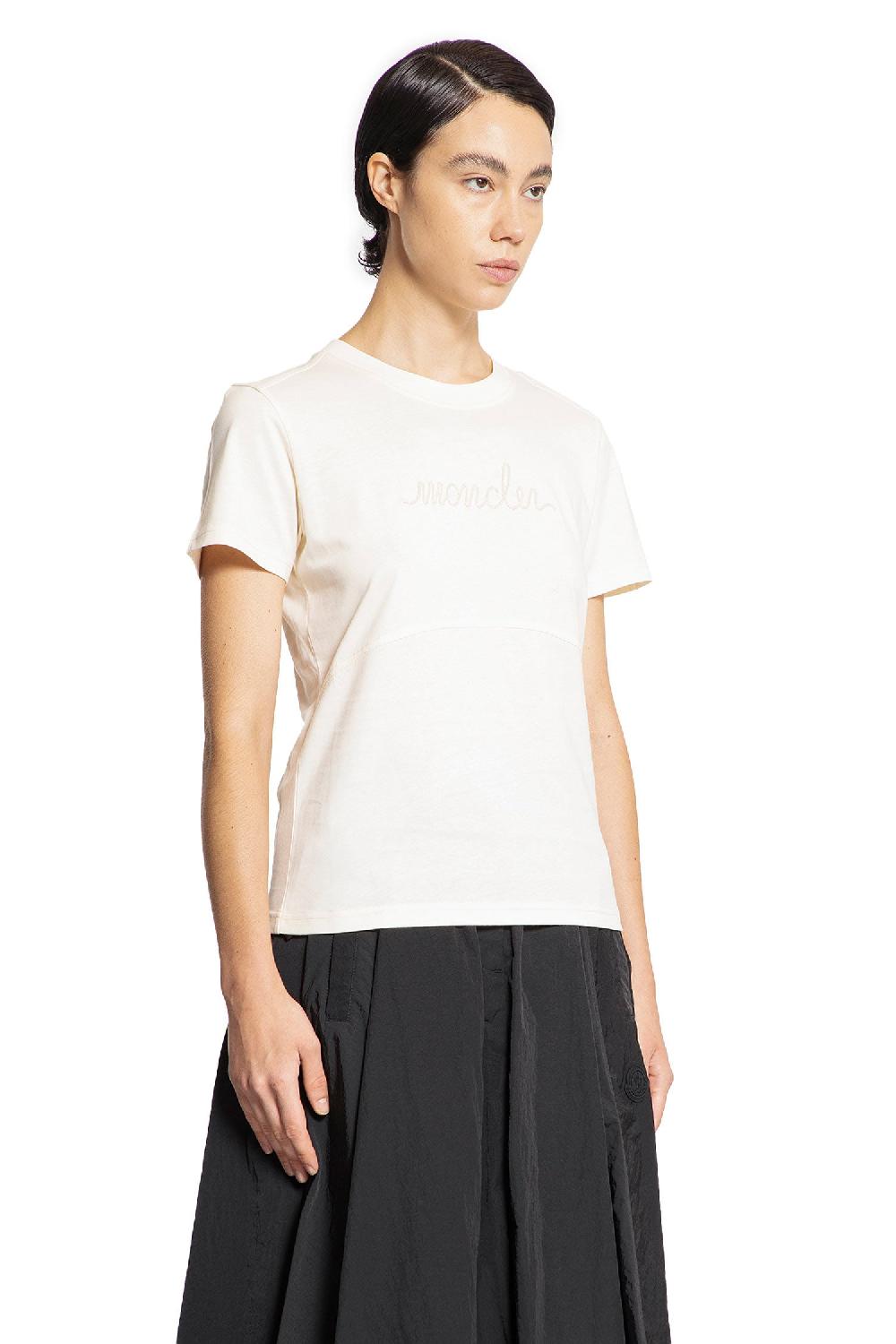 Antonioli MONCLER WOMAN OFF-WHITE T-SHIRTS & TANK TOPS