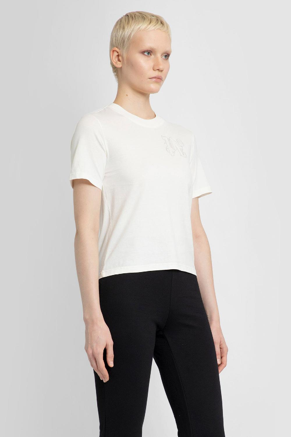 Antonioli PALM ANGELS WOMAN OFF-WHITE T-SHIRTS & TANK TOPS