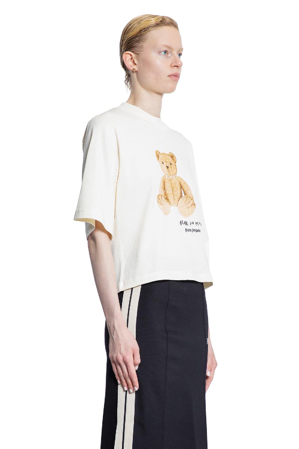 Antonioli PALM ANGELS WOMAN OFF-WHITE T-SHIRTS & TANK TOPS