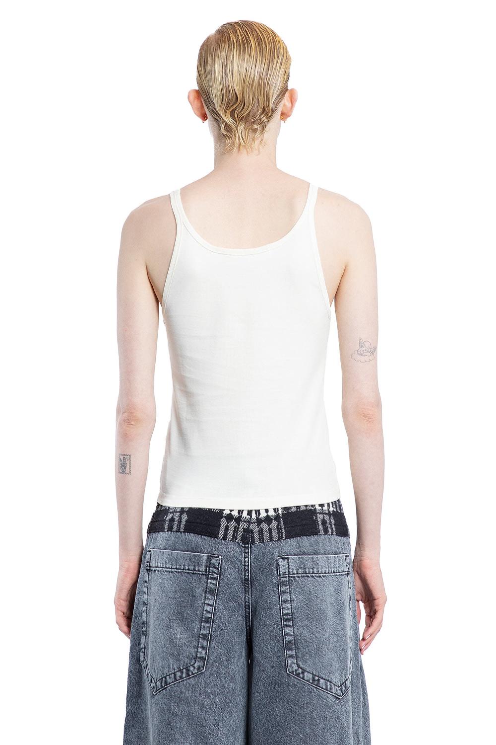 Antonioli PALM ANGELS WOMAN OFF-WHITE T-SHIRTS & TANK TOPS