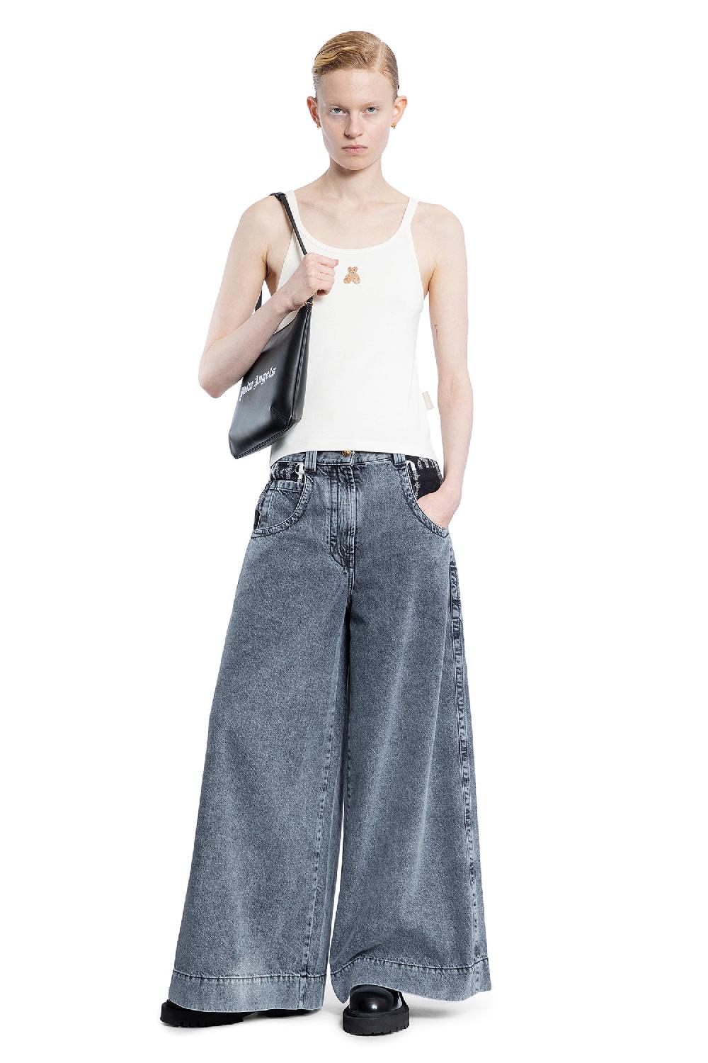 Antonioli PALM ANGELS WOMAN OFF-WHITE T-SHIRTS & TANK TOPS