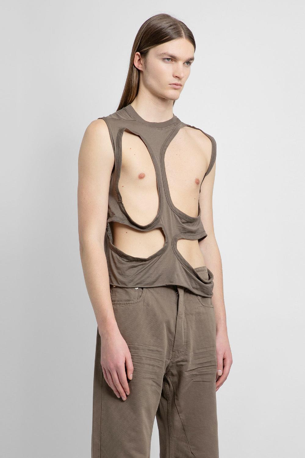 Antonioli RICK OWENS DRKSHDW MAN BROWN T-SHIRTS & TANK TOPS