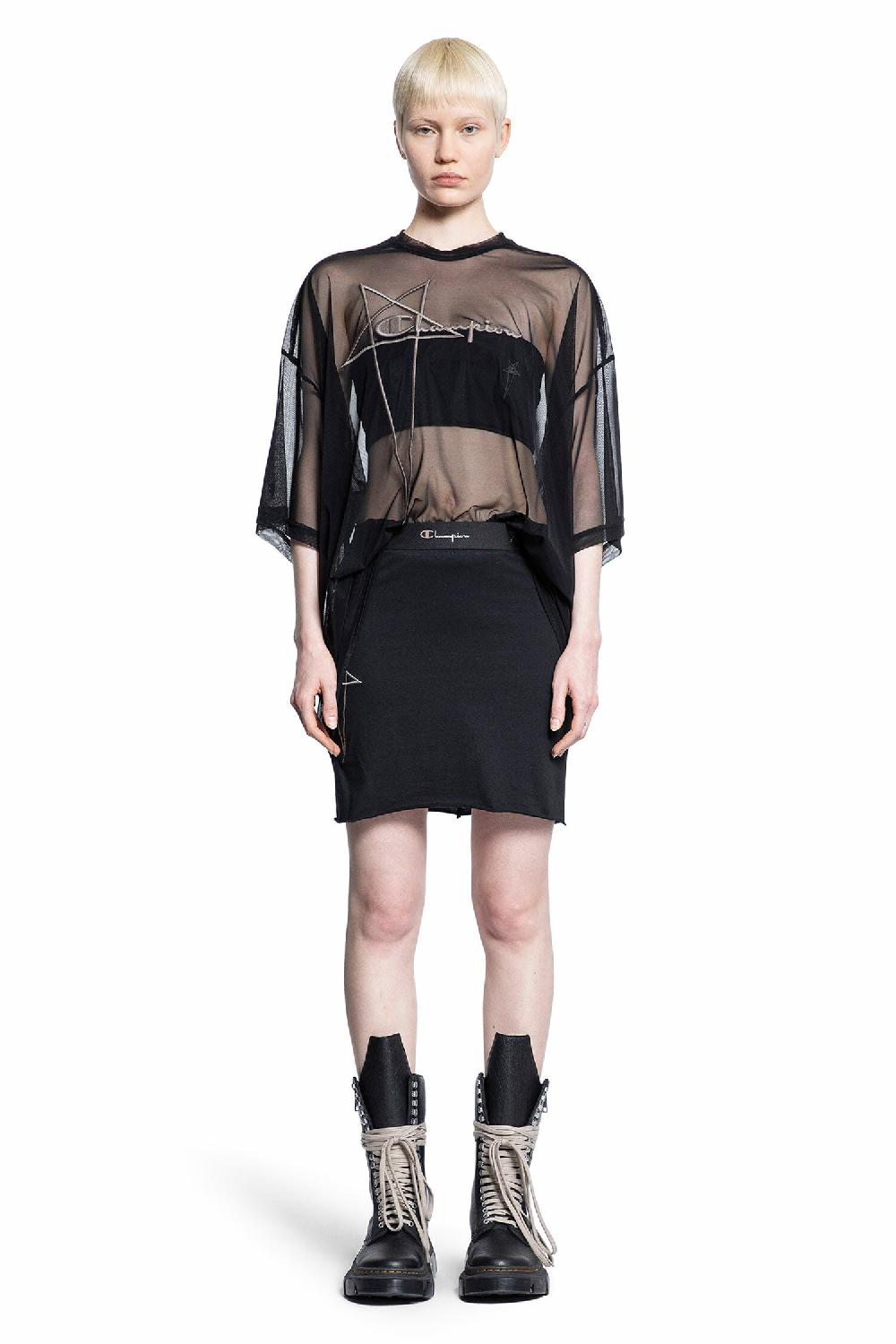 Antonioli RICK OWENS WOMAN BLACK T-SHIRTS & TANK TOPS