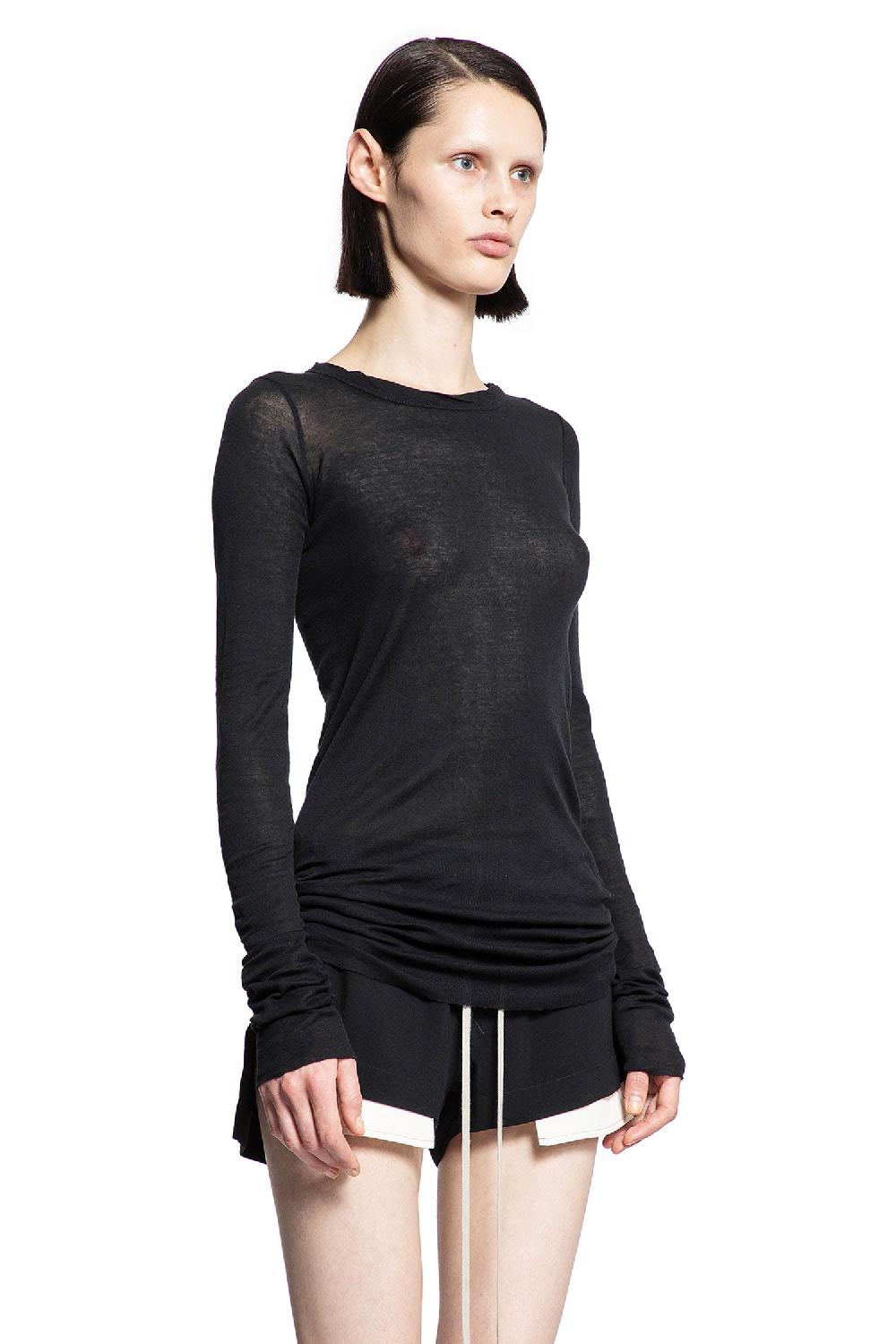 Antonioli RICK OWENS WOMAN BLACK T-SHIRTS & TANK TOPS