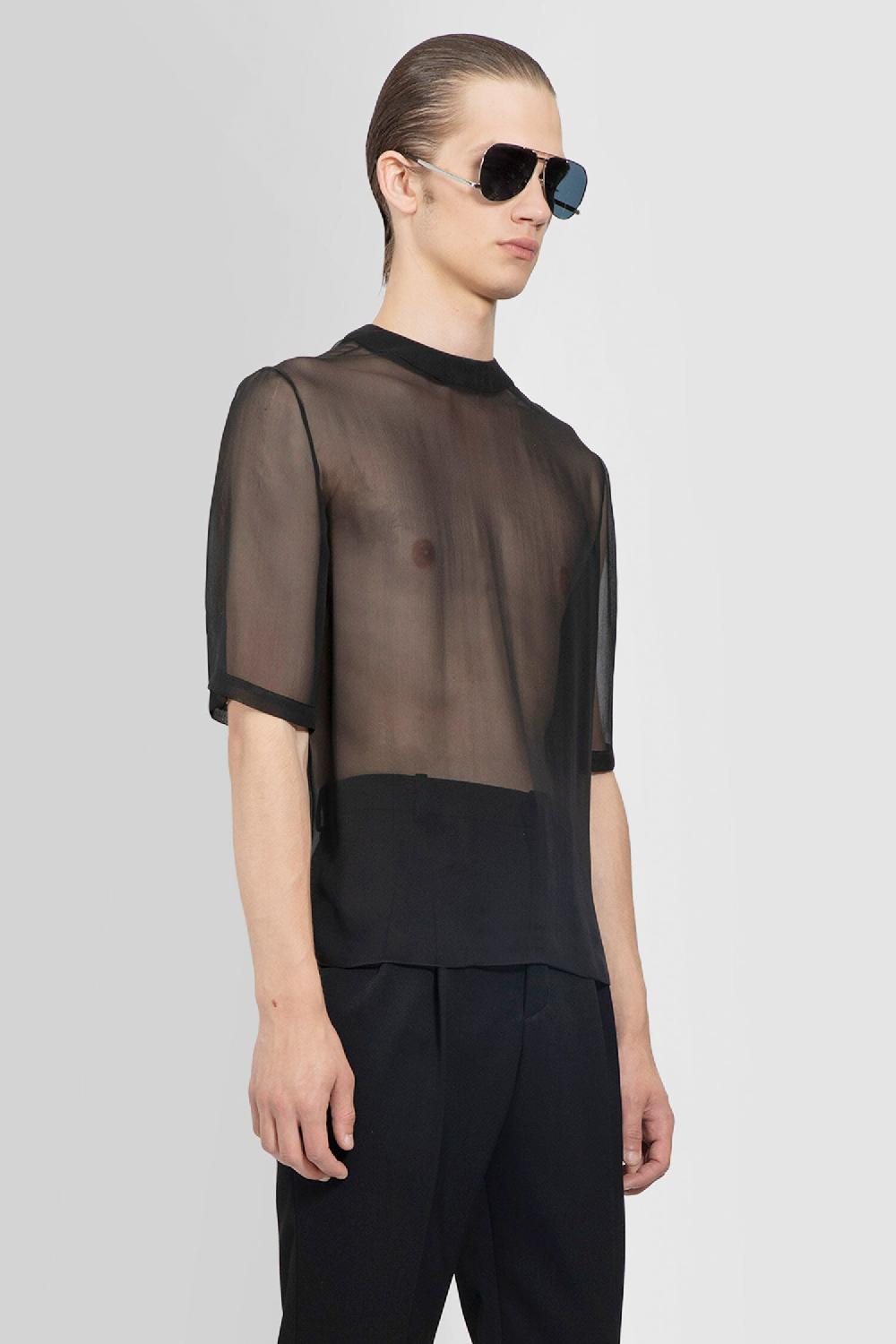 Antonioli SAINT LAURENT MAN BLACK T-SHIRTS & TANK TOPS