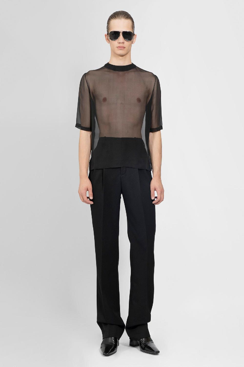Antonioli SAINT LAURENT MAN BLACK T-SHIRTS & TANK TOPS