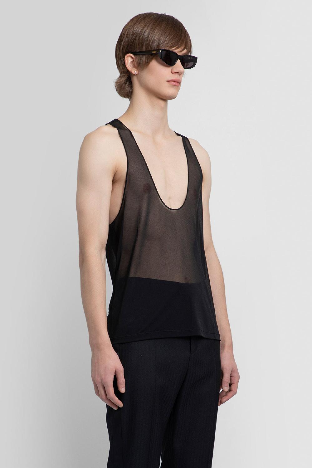 Antonioli SAINT LAURENT MAN BLACK T-SHIRTS & TANK TOPS