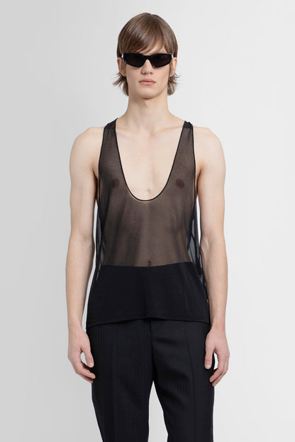 Antonioli SAINT LAURENT MAN BLACK T-SHIRTS & TANK TOPS