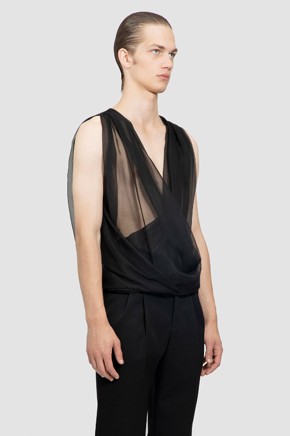 Antonioli SAINT LAURENT MAN BLACK T-SHIRTS & TANK TOPS