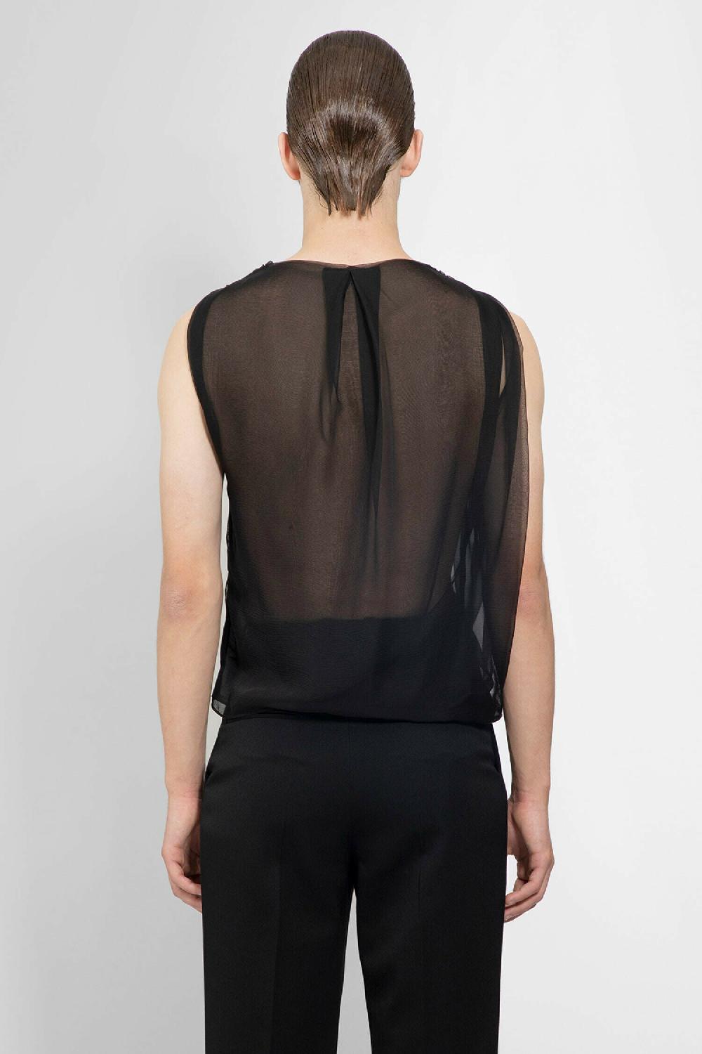 Antonioli SAINT LAURENT MAN BLACK T-SHIRTS & TANK TOPS