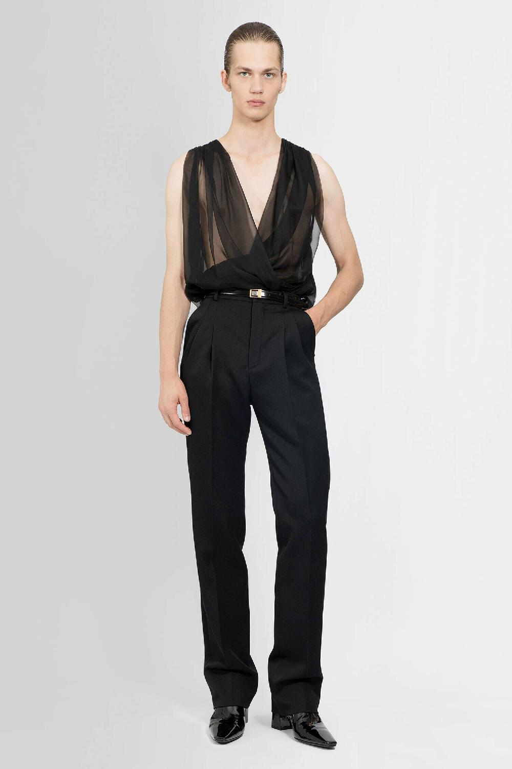 Antonioli SAINT LAURENT MAN BLACK T-SHIRTS & TANK TOPS