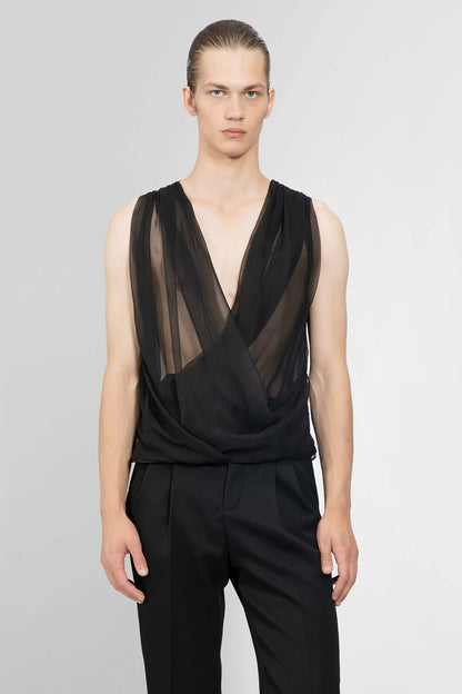 Antonioli SAINT LAURENT MAN BLACK T-SHIRTS & TANK TOPS