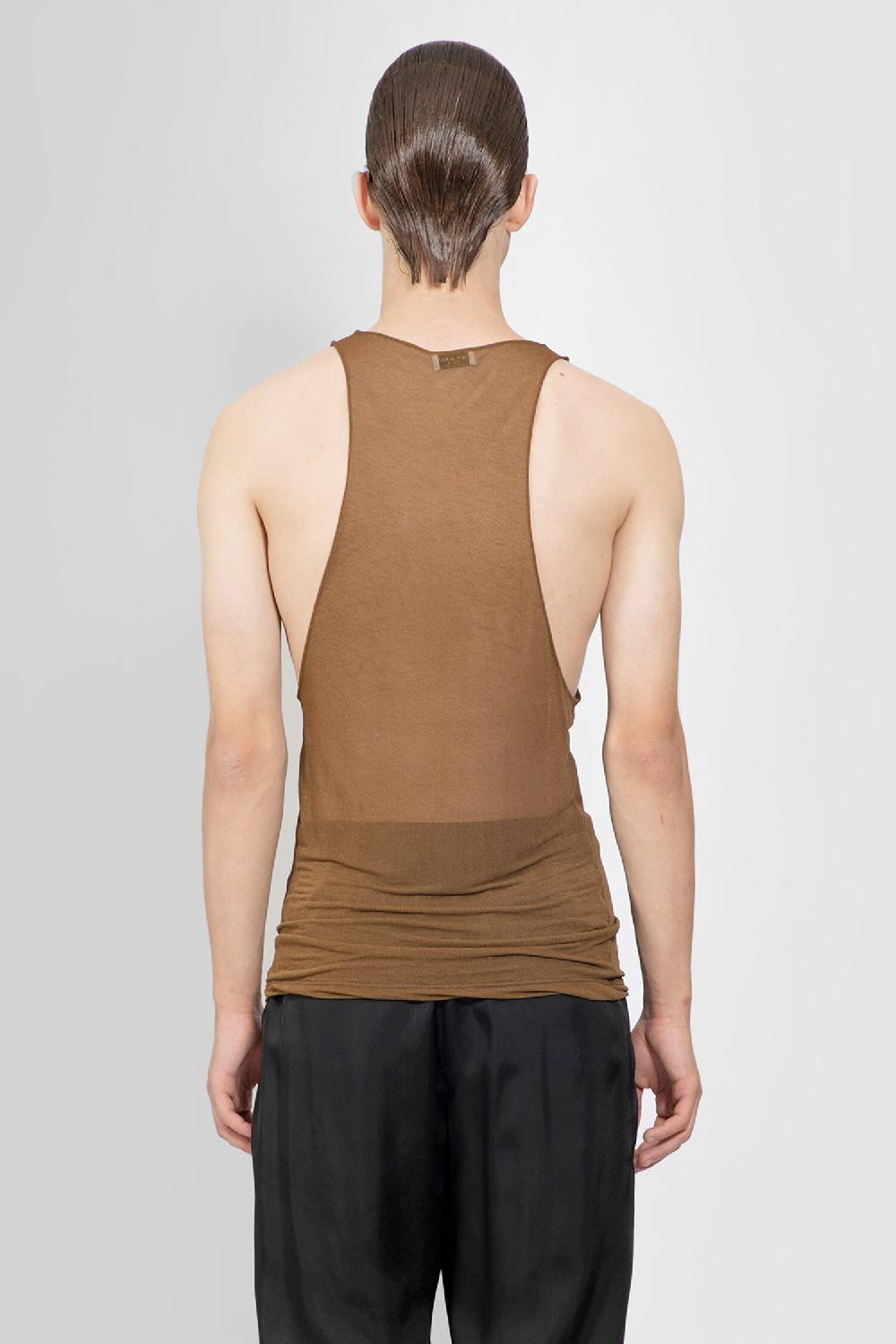 Antonioli SAINT LAURENT MAN BROWN T-SHIRTS & TANK TOPS