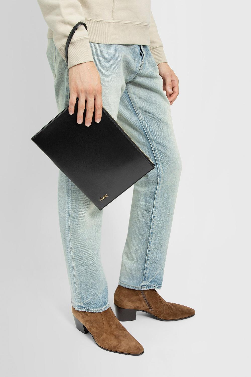 Antonioli SAINT LAURENT UNISEX BLACK CLUTCHES & POUCHES