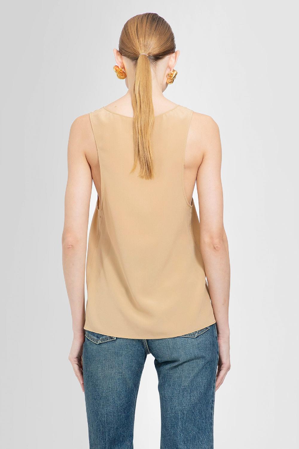 Antonioli SAINT LAURENT WOMAN BEIGE T-SHIRTS & TANK TOPS