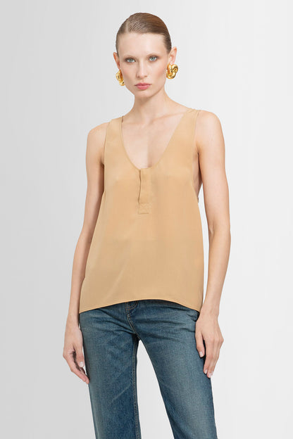 Antonioli SAINT LAURENT WOMAN BEIGE T-SHIRTS & TANK TOPS