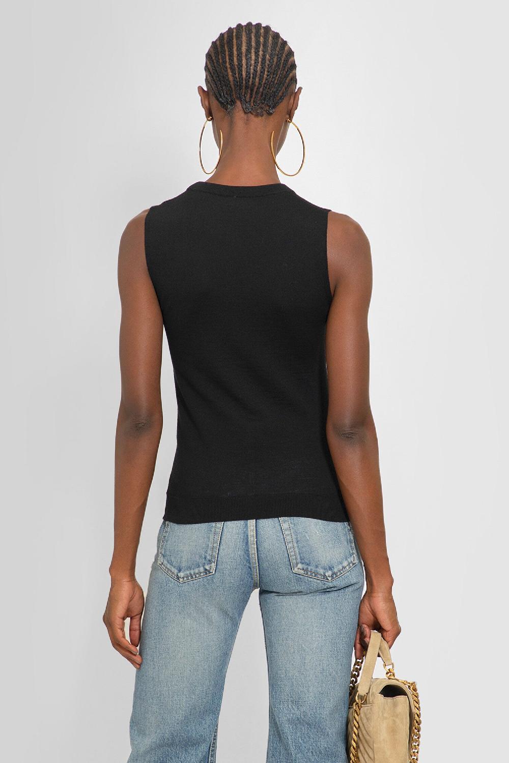 Antonioli SAINT LAURENT WOMAN BLACK T-SHIRTS & TANK TOPS