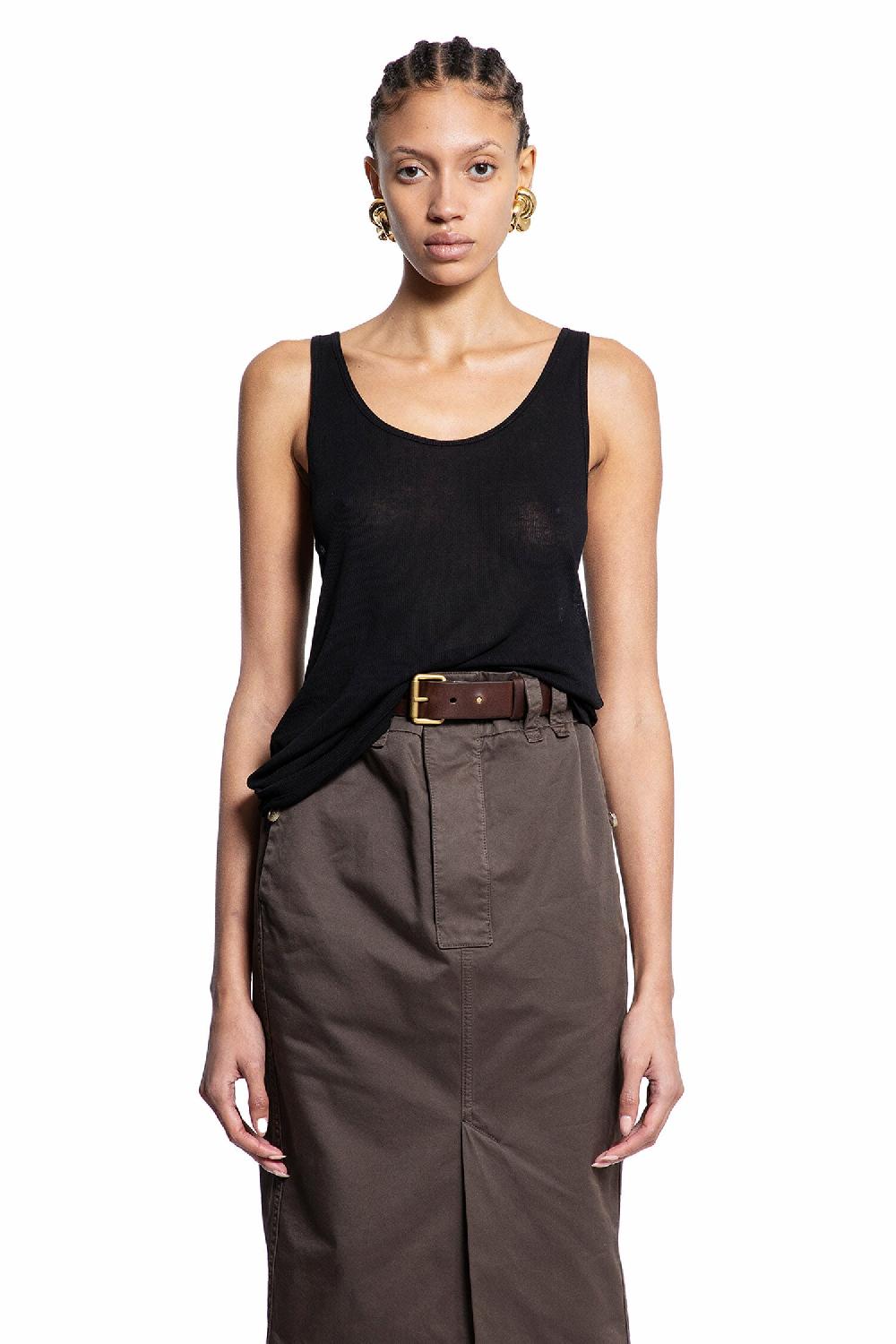 Antonioli SAINT LAURENT WOMAN BLACK T-SHIRTS & TANK TOPS