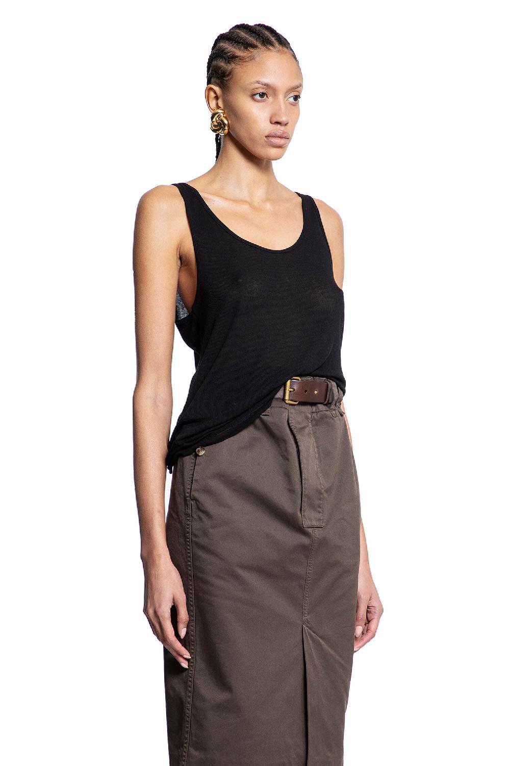 Antonioli SAINT LAURENT WOMAN BLACK T-SHIRTS & TANK TOPS