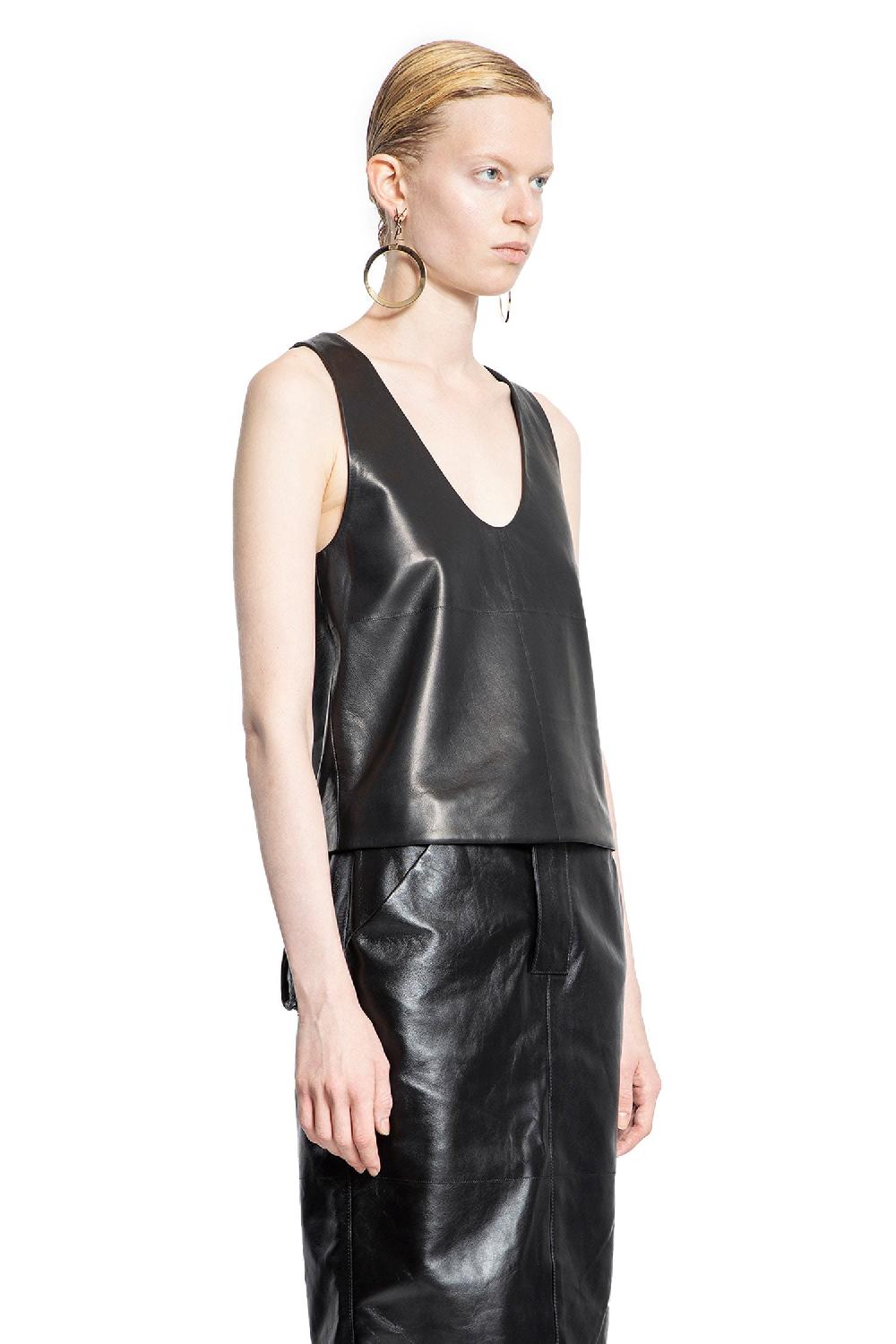 Antonioli SAINT LAURENT WOMAN BLACK T-SHIRTS & TANK TOPS