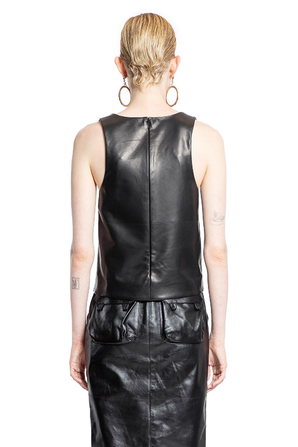 Antonioli SAINT LAURENT WOMAN BLACK T-SHIRTS & TANK TOPS
