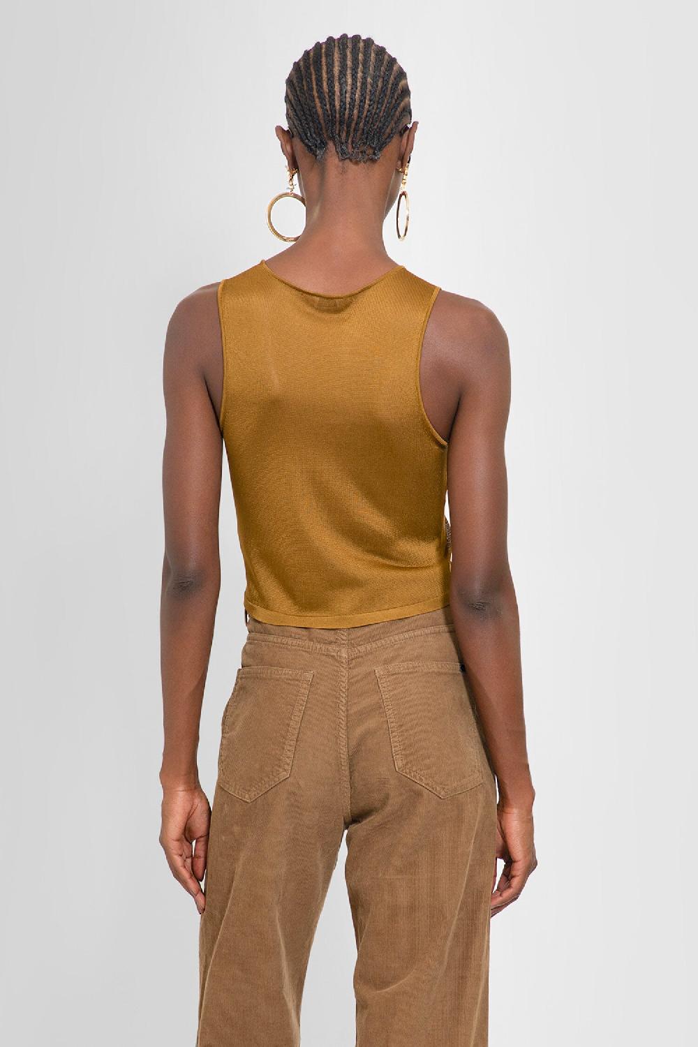 Antonioli SAINT LAURENT WOMAN BROWN T-SHIRTS & TANK TOPS