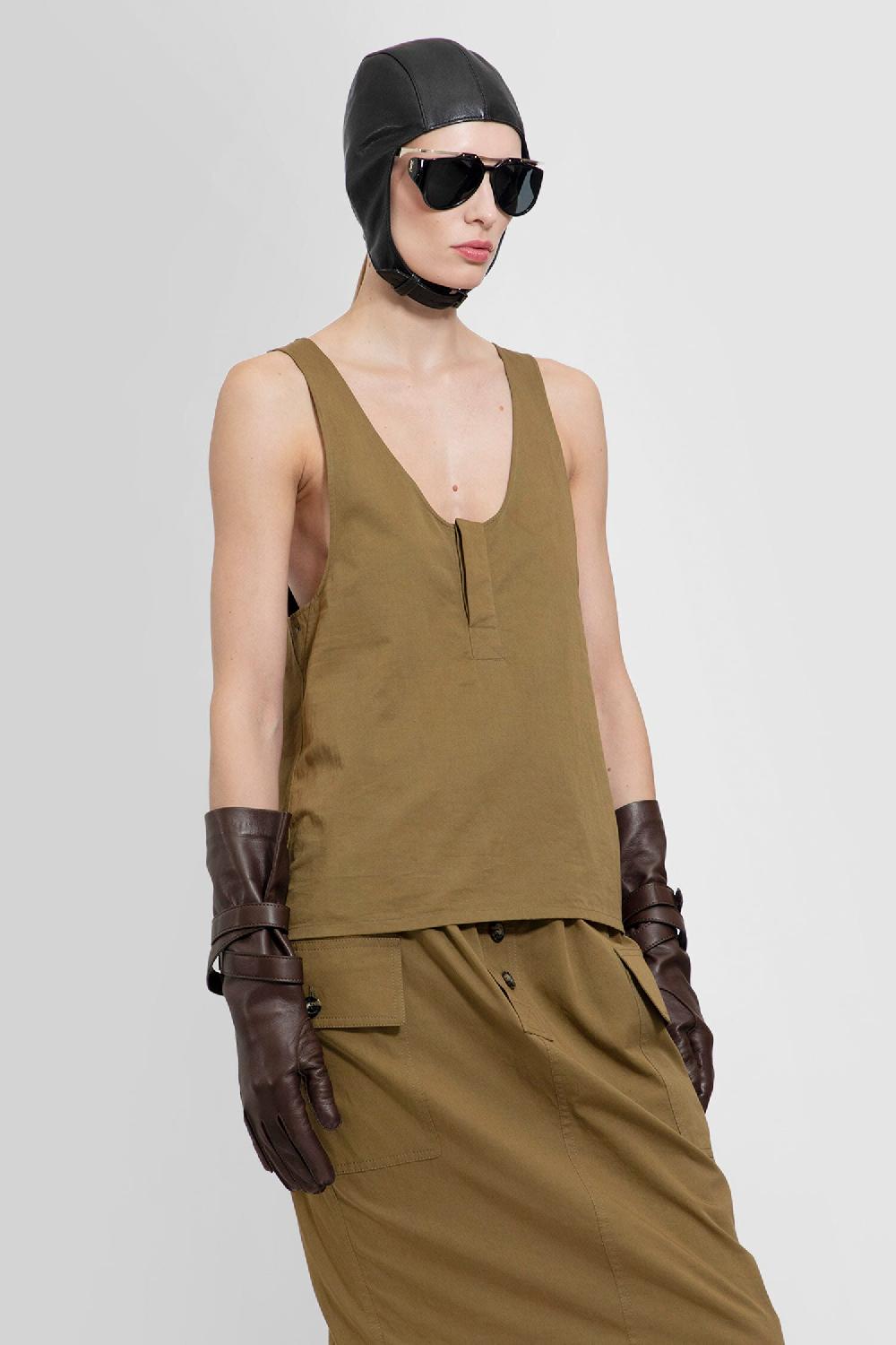 Antonioli SAINT LAURENT WOMAN GREEN T-SHIRTS & TANK TOPS