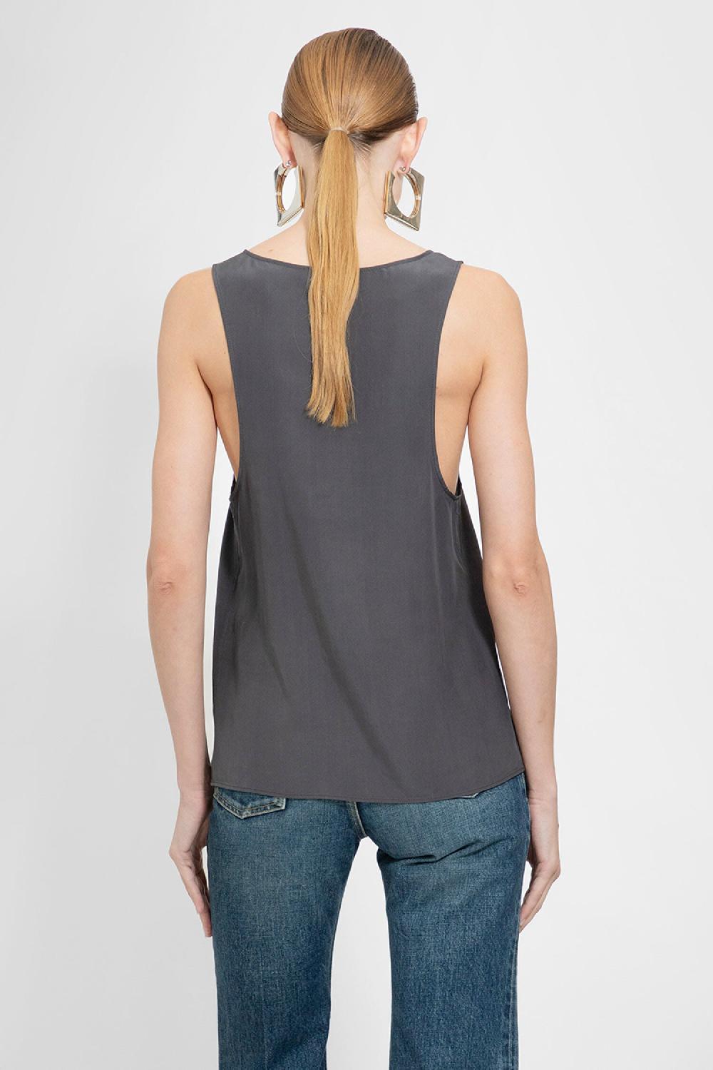 Antonioli SAINT LAURENT WOMAN GREY T-SHIRTS & TANK TOPS