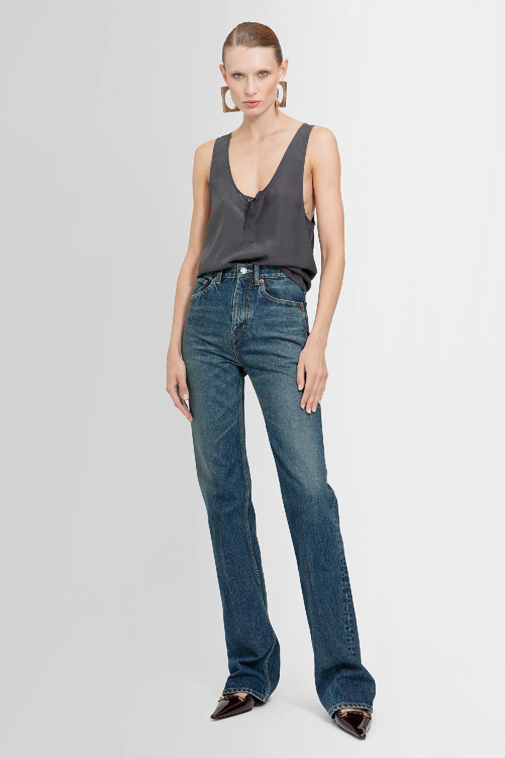 Antonioli SAINT LAURENT WOMAN GREY T-SHIRTS & TANK TOPS