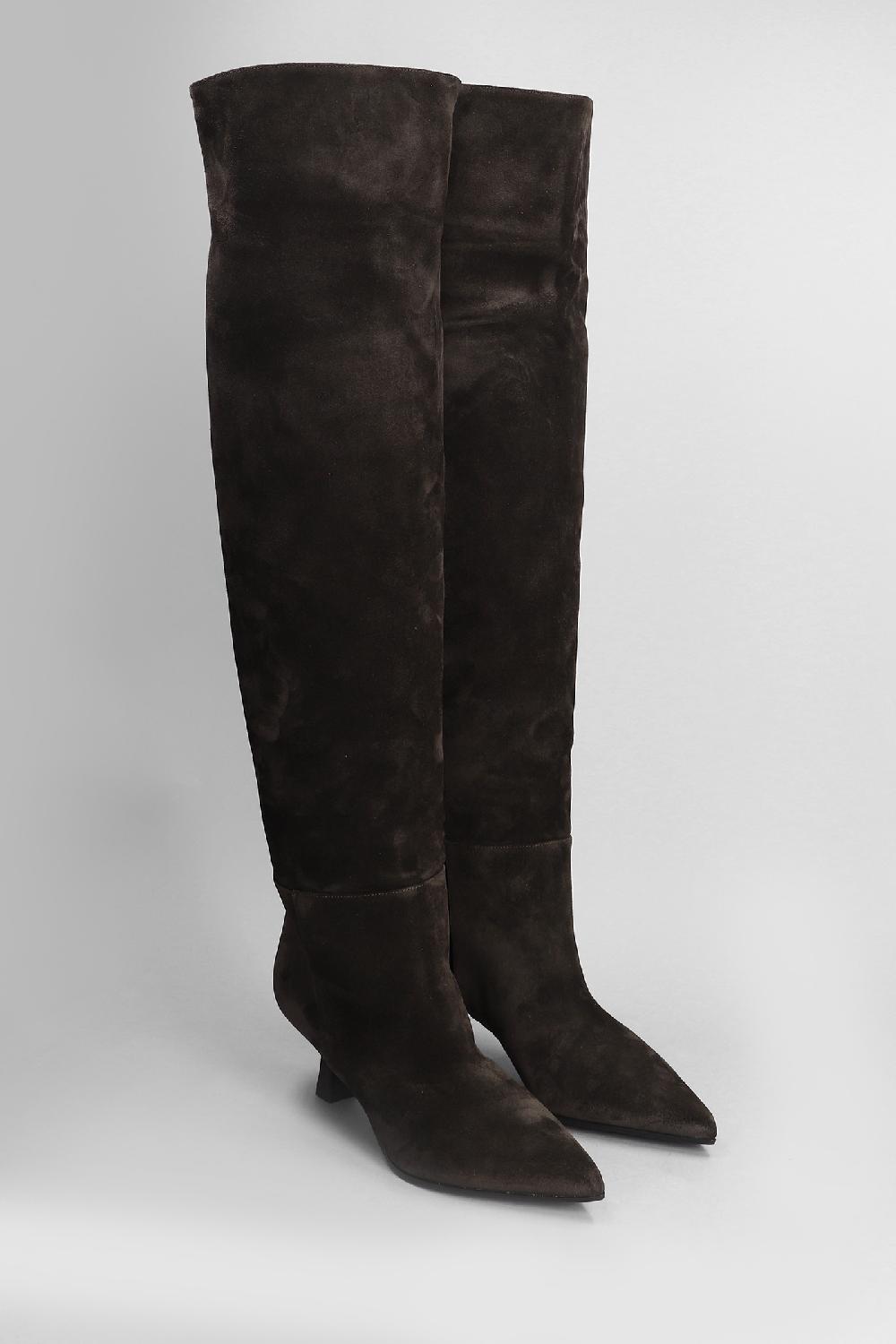 Deliberti 3Juin Stivali Tacco Alto Bea 055 In Camoscio Marrone Cod. 404668 - Deliberti The Luxury Shopping