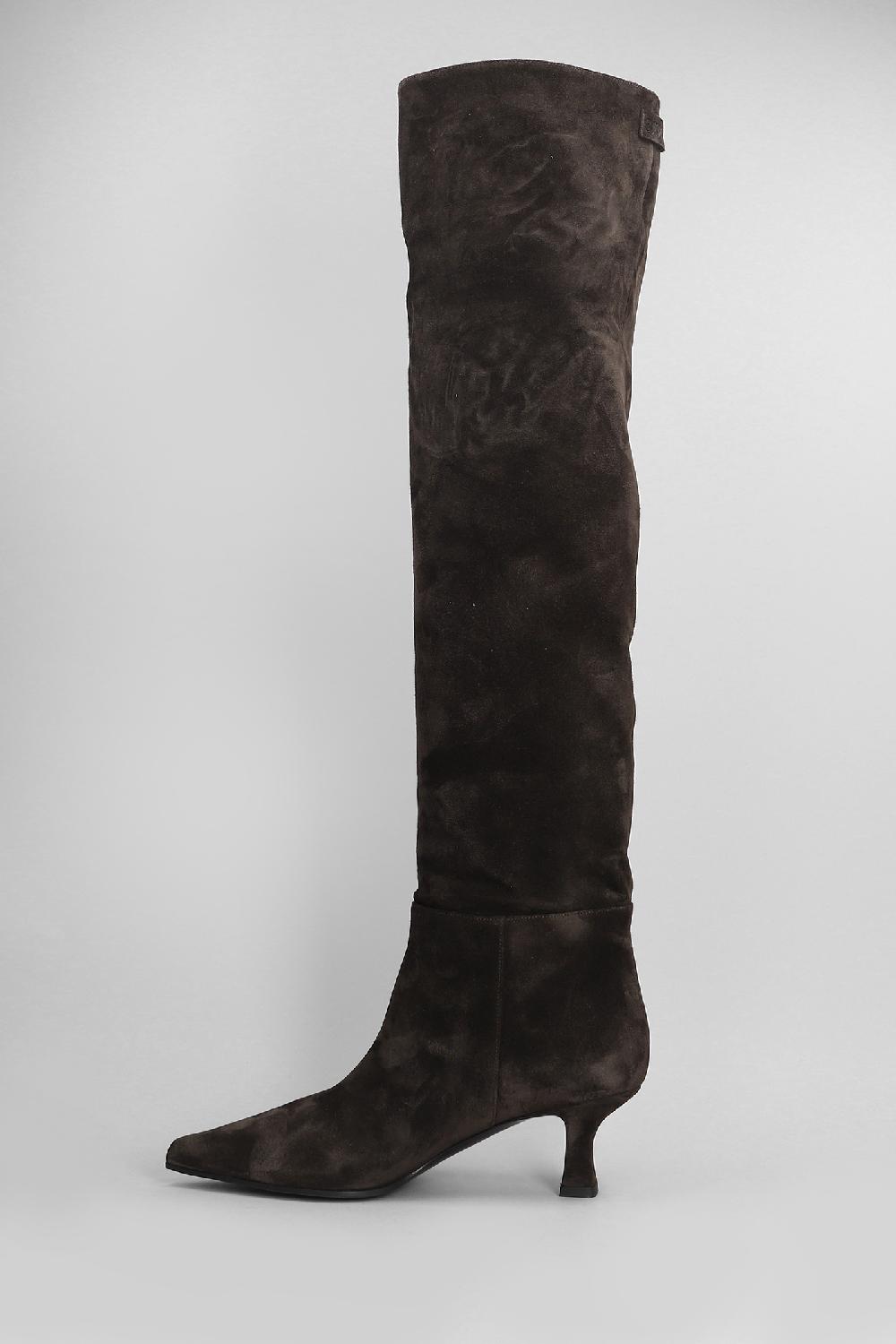 Deliberti 3Juin Stivali Tacco Alto Bea 055 In Camoscio Marrone Cod. 404668 - Deliberti The Luxury Shopping