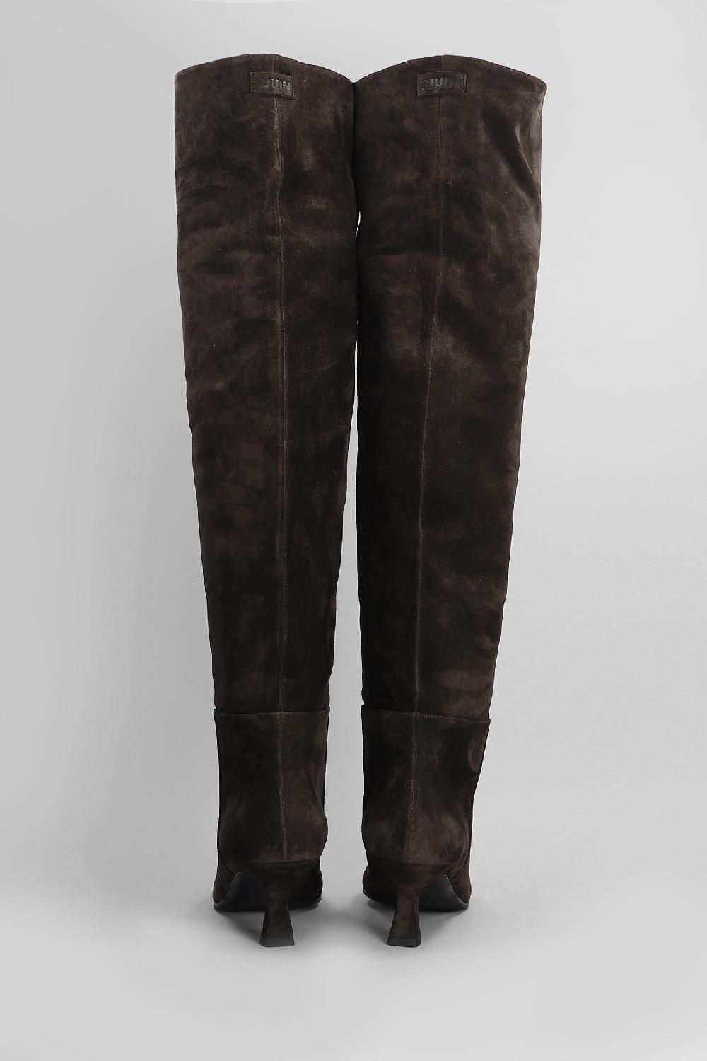 Deliberti 3Juin Stivali Tacco Alto Bea 055 In Camoscio Marrone Cod. 404668 - Deliberti The Luxury Shopping