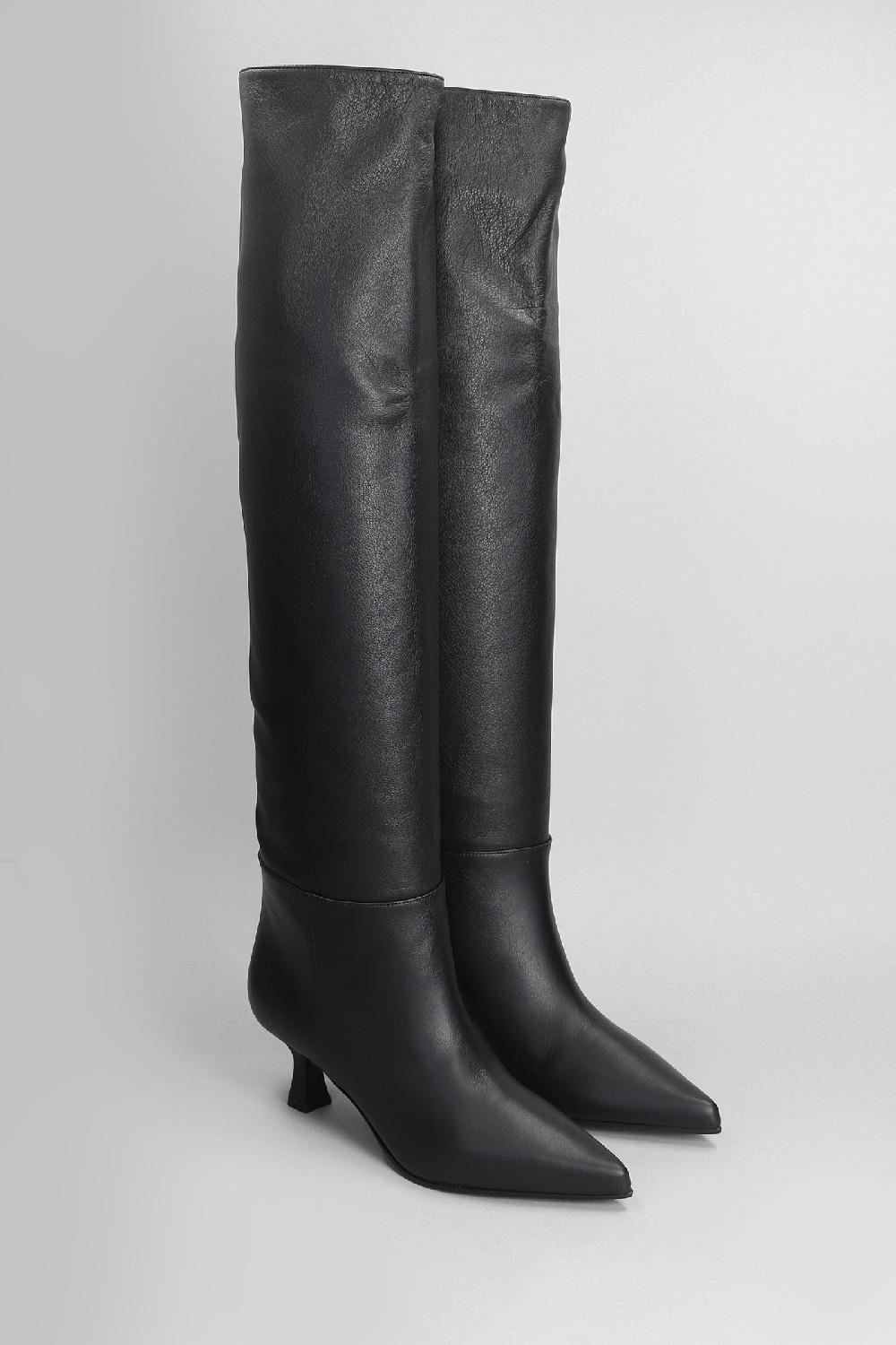 Deliberti 3Juin Stivali Tacco Alto Bea 055 In Pelle Nera Cod. 404669 - Deliberti The Luxury Shopping