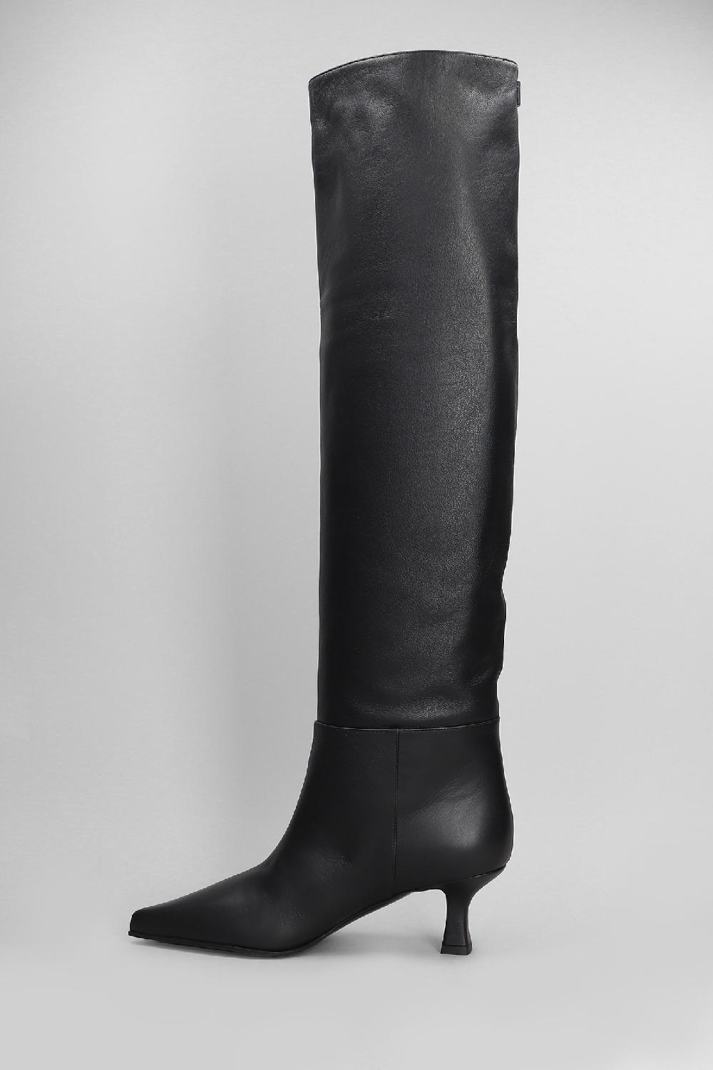 Deliberti 3Juin Stivali Tacco Alto Bea 055 In Pelle Nera Cod. 404669 - Deliberti The Luxury Shopping