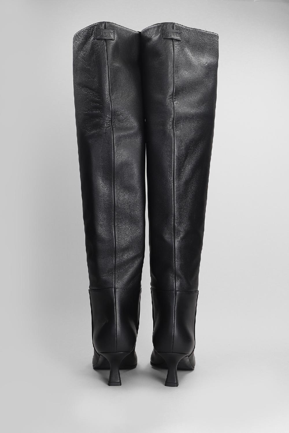 Deliberti 3Juin Stivali Tacco Alto Bea 055 In Pelle Nera Cod. 404669 - Deliberti The Luxury Shopping