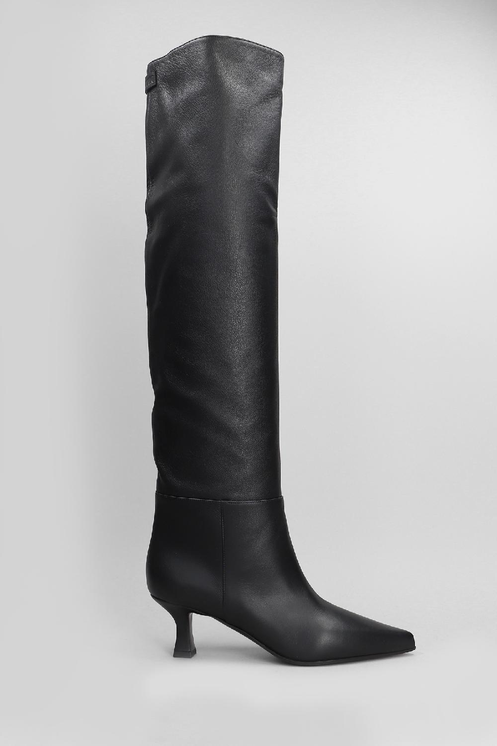 Deliberti 3Juin Stivali tacco alto bea 055 in pelle nera cod. 404669 - Deliberti The Luxury Shopping