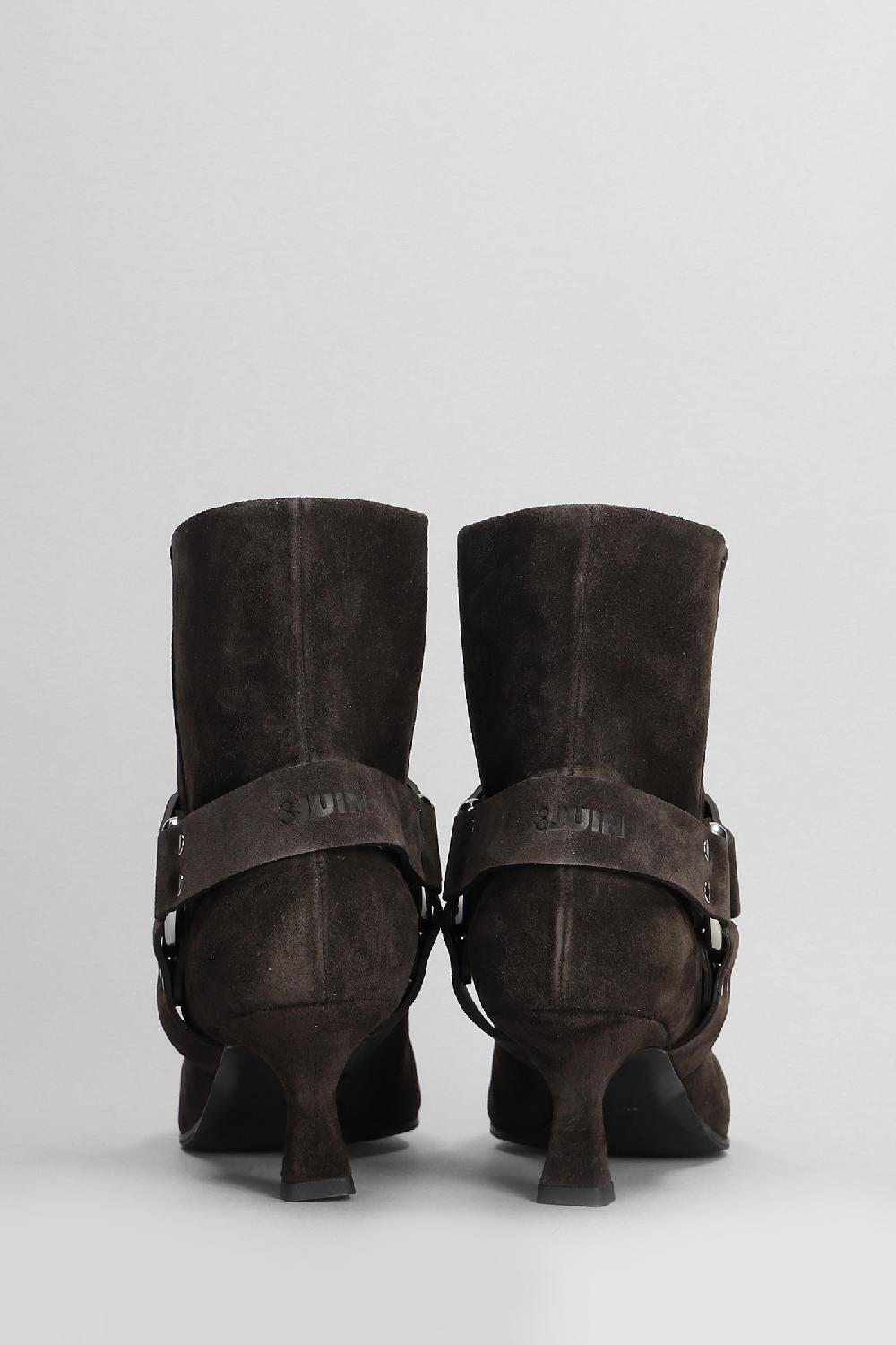 Deliberti 3Juin Tronchetti Tacco Alto Avril 055 In Camoscio Marrone Cod. 404667 - Deliberti The Luxury Shopping