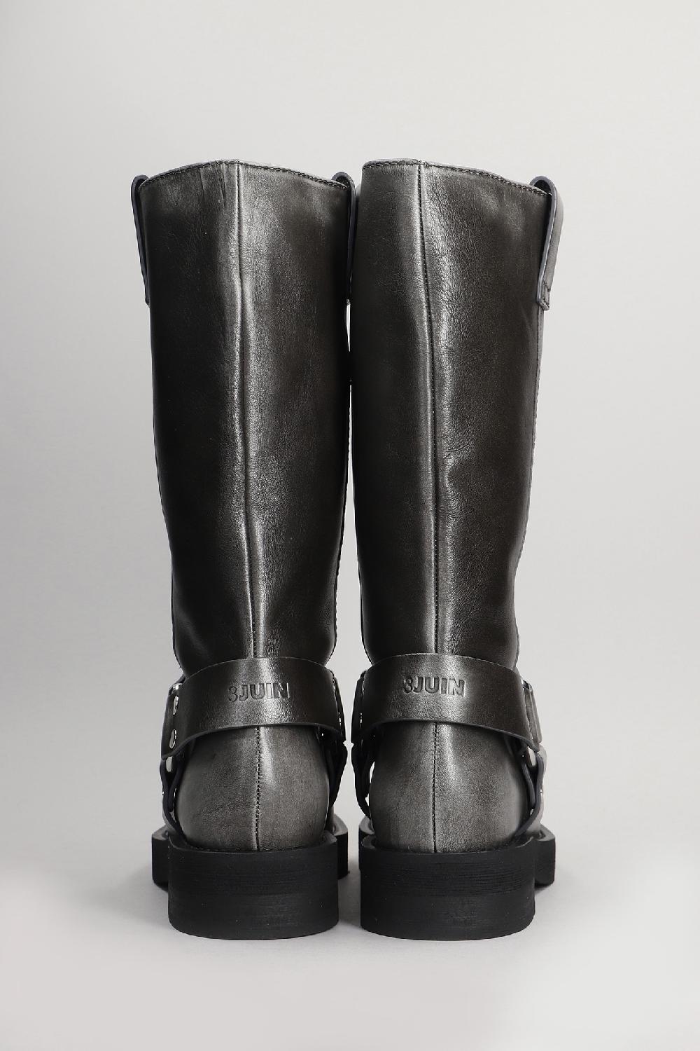 Deliberti 3Juin Tronchetti Tacco Basso Demi 020 In Pelle Nera Cod. 404666 - Deliberti The Luxury Shopping