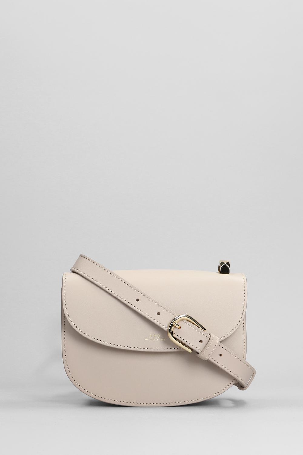 Deliberti A.P.C. Borsa a spalla geneve mini in pelle beige cod. 396431 - Deliberti The Luxury Shopping