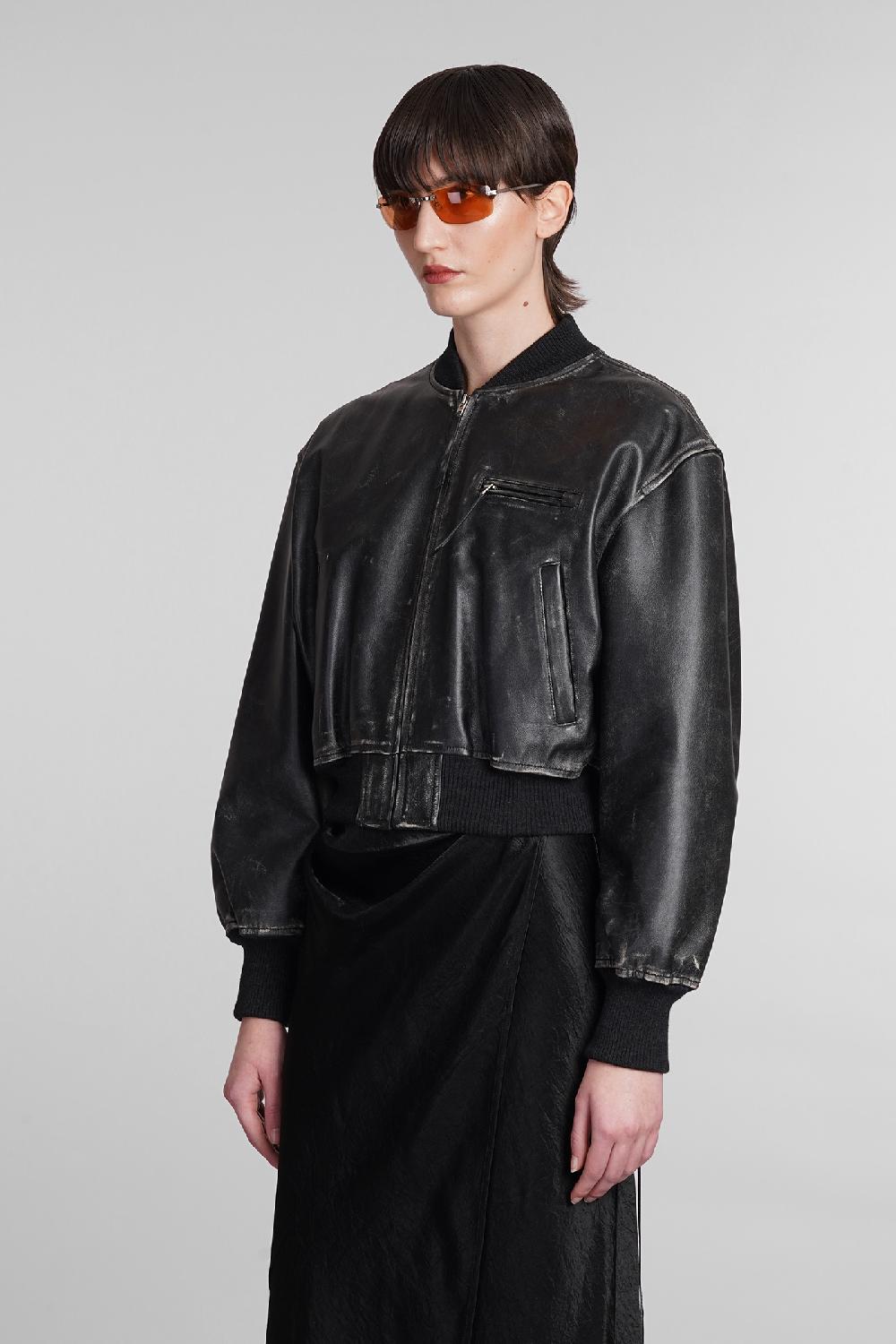 Deliberti Acne Studios Bomber In Pelle Nera Cod. 395327 - Deliberti The Luxury Shopping